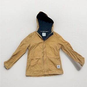 Jasonwood Men’s Hooded Field Jacket M - Mustard Yellow & Navy Workwear